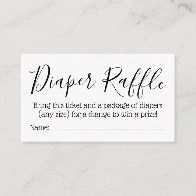 Leave Diaper Raffle Tickets Enclosure Card (Front)