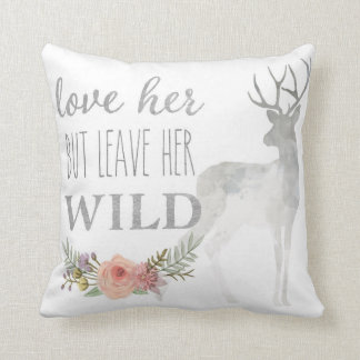 Leave Her Wild Boho Deer Nursery Pillow Woodland