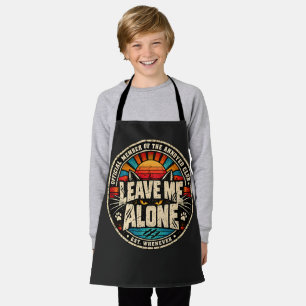 Leave Me Alone Retro Grumpy Cat Sunset Badge Apron