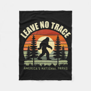 Leave No Trace Bigfoot Hiking And Camping Funny Vi Fleece Blanket