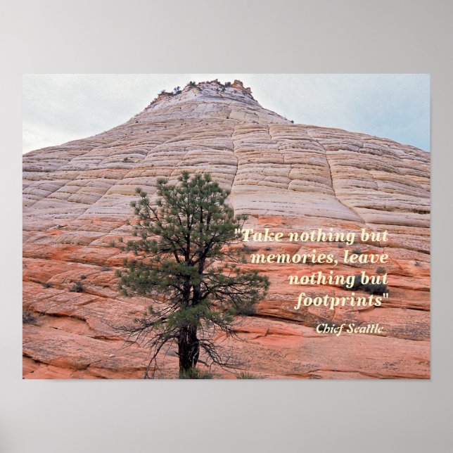 Leave Only Footprints - Chief Seattle Quote Poster (Front)