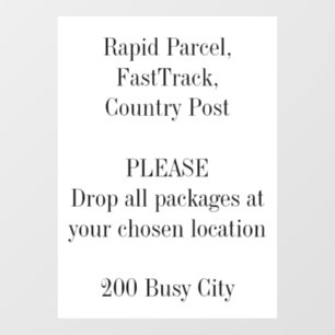 Leave Packages Direction Logo AI door sign