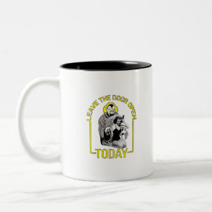 Leave The Door Open Today Two-Tone Coffee Mug