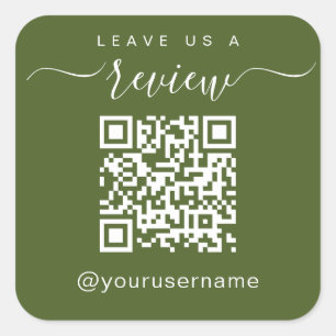 Leave Us A Review Business QR Code Social media Square Sticker