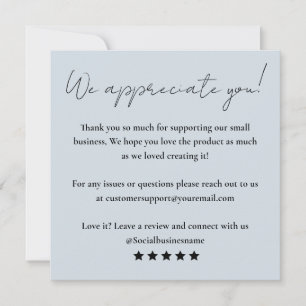 Leave Us A Review Customer Feedback Thank You Card