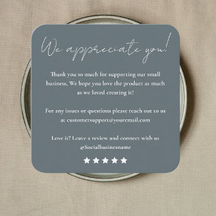 Leave Us A Review Customer Feedback Thank You Square Business Card