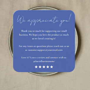 Leave Us A Review Customer Feedback Thank You Square Business Card