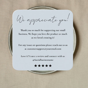 Leave Us A Review   Customer Feedback   Thank You Square Business Card