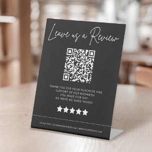 Leave Us A Review QR Code Business Pedestal Sign