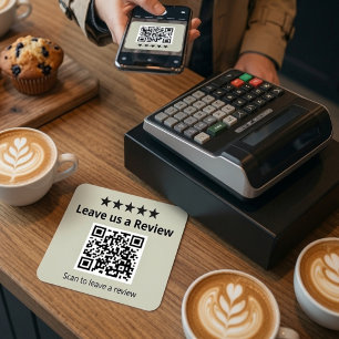 Leave Us a Review QR Code Sticker Personalized