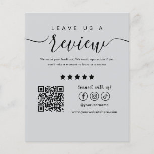 Leave Us A Review Social Media Logo Light Grey Flyer