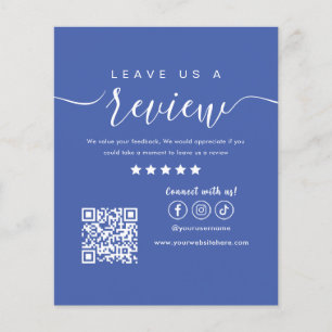 Leave Us A Review Social Media Logo Trendy Blue Flyer