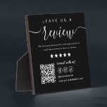 Leave Us A Review Social Media Qr Code Logo Black Plaque<br><div class="desc">Leave Us A Review Social Media Qr Code Logo Black</div>