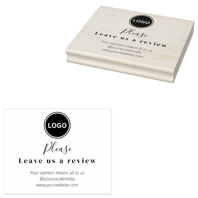 Leave us a review Social media Rubber Stamp (Stamped)