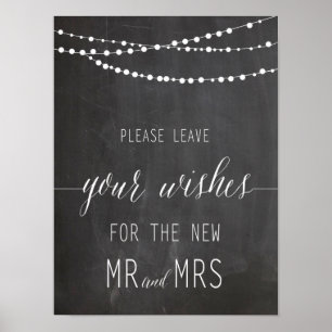 Leave your wishes Wedding sign   Calligraphy