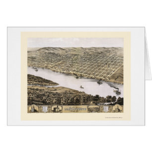 Leavenworth, carte panoramique de KS - 1869