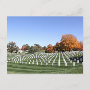 Leavenworth Kansas Cemetery in Fall  Postcard