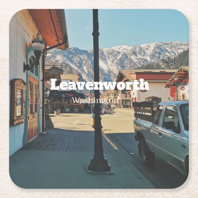 Leavenworth - Washington  Square Paper Coaster (Front)
