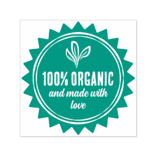Leaves 100% Organic Made With Love Product Self-inking Stamp
