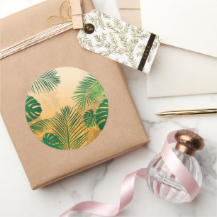 Leaves 4 classic round sticker