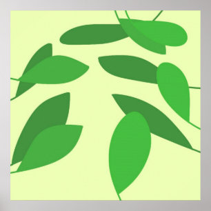 leaves abstract art poster