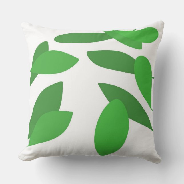 leaves abstract art throw pillow (Front)