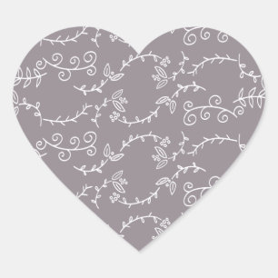 leaves and berries heart sticker