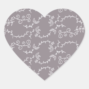 leaves and berries heart sticker