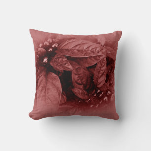 Leaves and Berries - Ruby Throw Pillow