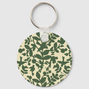 Leaves and birds keychain