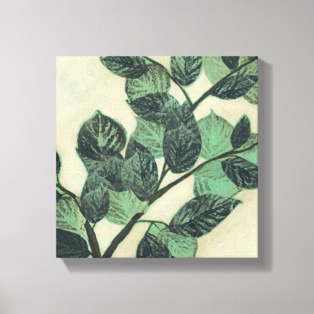 Leaves and Branches on Cream Background Canvas Print (Front)