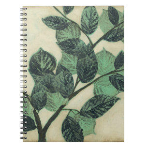 Leaves and Branches on Cream Background Notebook