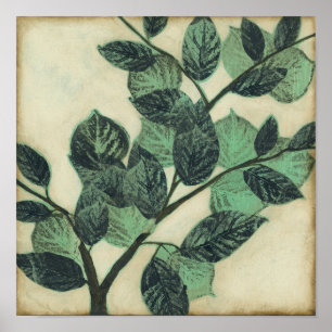 Leaves and Branches on Cream Background Poster