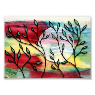 Leaves and Ink Transparent Layers Photo Print