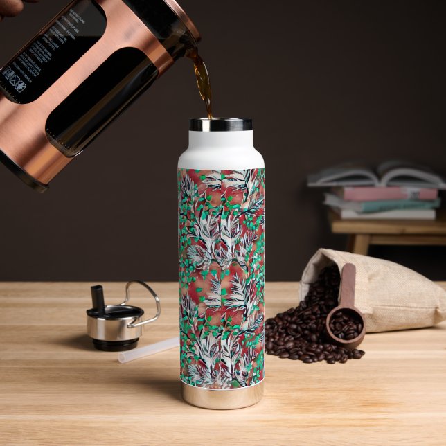 Leaves and plants - Modern pattern design Water Bottle (Coffee)