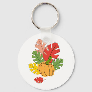 Leaves and Pumpkins Keychain
