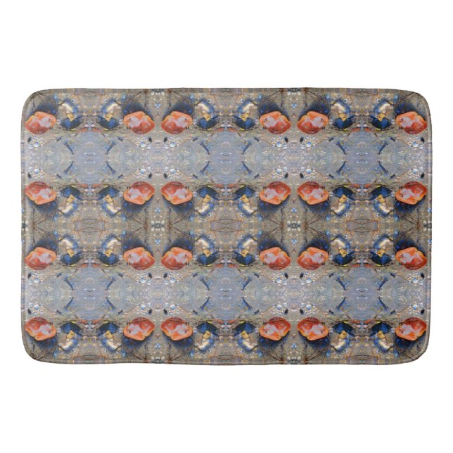 Leaves and Sea Shells Pattern Bath Mat (Front)
