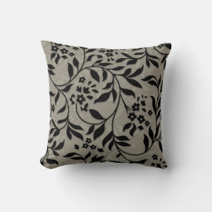 Leaves and vines on Taupe Throw Pillow