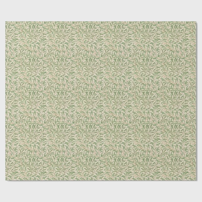  Leaves antique design green Wrapping Paper (Flat)