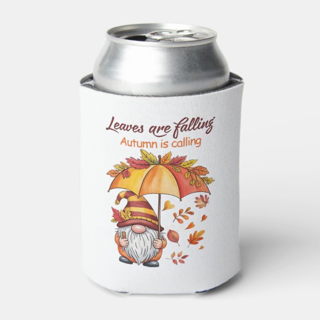 Leaves Are Falling Autumn Calling Classic T-Shirt. Can Cooler (Can Front)