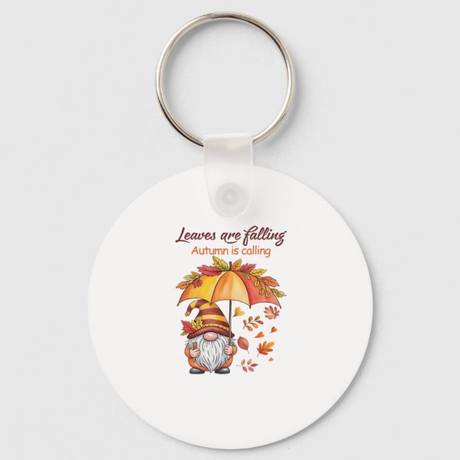 Leaves Are Falling Autumn Calling Classic T-Shirt. Keychain (Front)