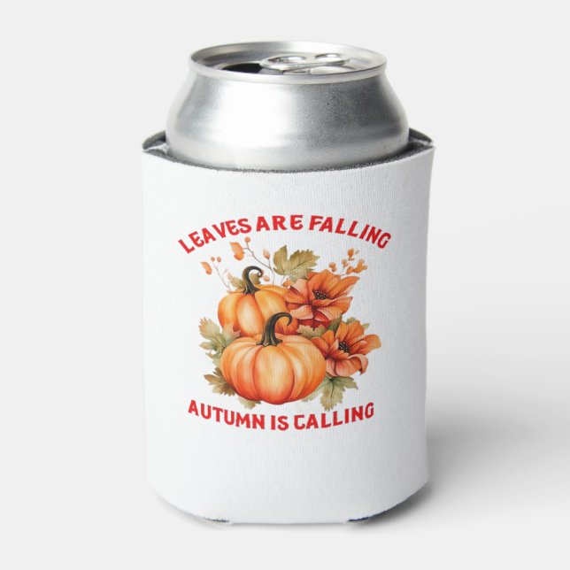Leaves Are Falling Autumn Is Calling Design Classi Can Cooler (Can Front)