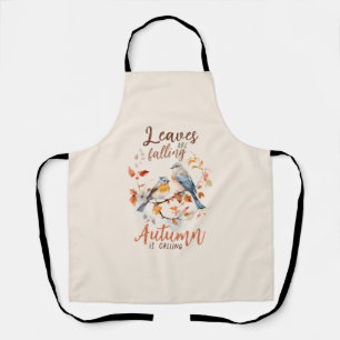 Leaves Are Falling –Whimsical Fall Birds & Foliage Apron