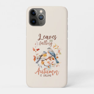Leaves Are Falling –Whimsical Fall Birds & Foliage iPhone 11 Pro Case