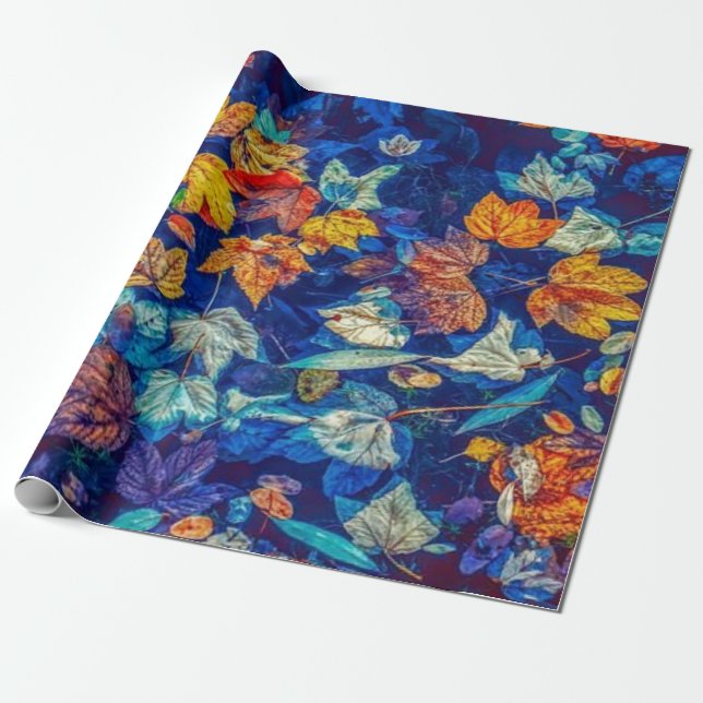 Leaves autumn fall wrapping paper (Unrolled)