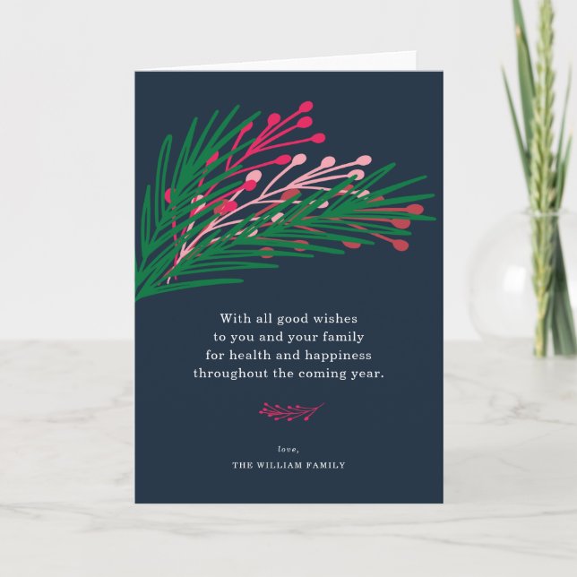Leaves & Berries Greeting Cards (Front)