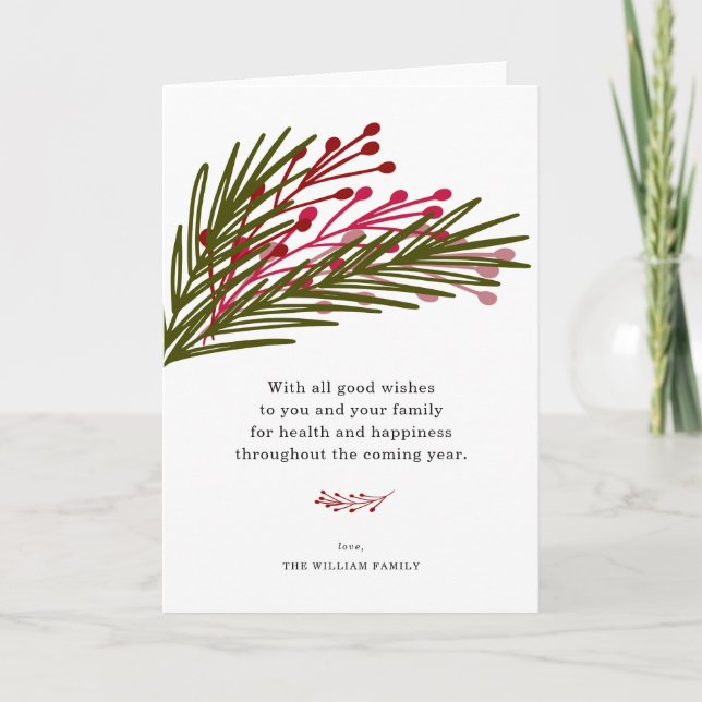 Leaves & Berries Greeting Cards (Front)