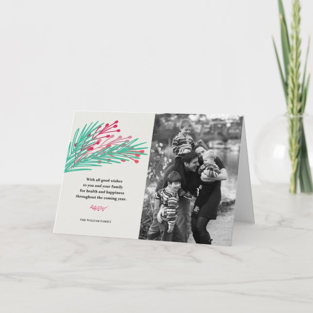 Leaves & Berries Greeting Cards (Front)