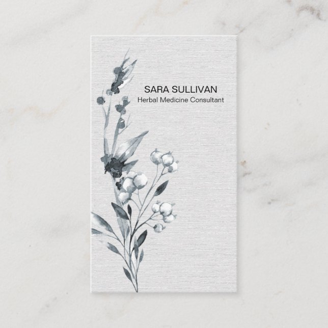 Leaves Berries Herbal Medicine Herbs Business Card (Front)