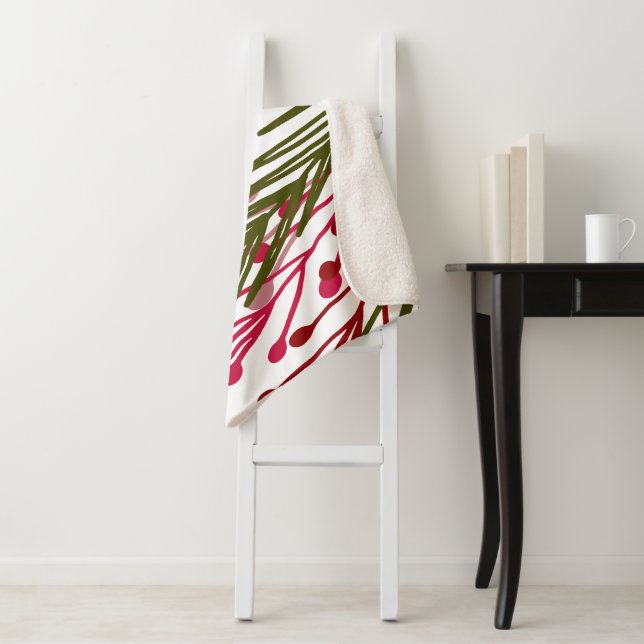 Leaves & Berries Sherpa Blanket (In Situ)